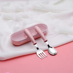 Nordic Baby Tableware Set Children Utensil Stainless Steel Toddler Dinnerware Cutlery Cartoon Infant Food Feeding Spoon Fork