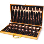 24Pcs/set Gold Cutlery Silverware Set