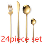 24Pcs/set Gold Cutlery Silverware Set