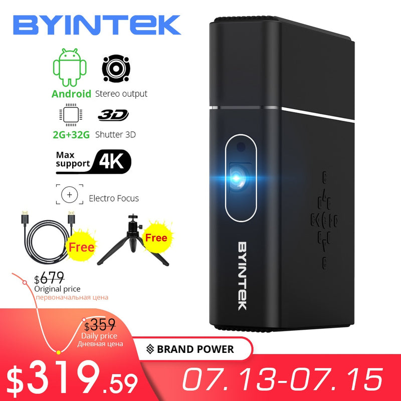BYINTEK U30 Pro mini 3d 4k android smart wifi 300inch portable lAsEr led dlp projector proyector for smartphone Cinema