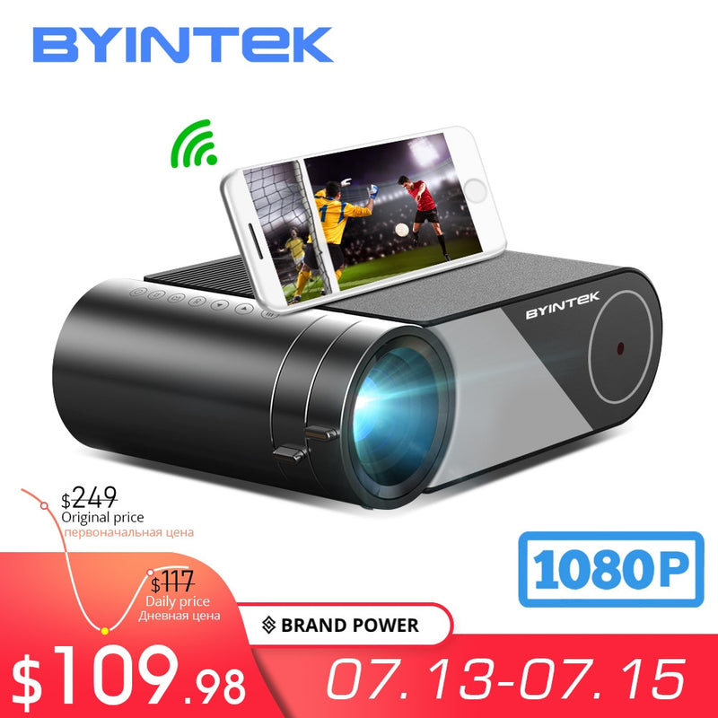 BYINTEK Mini Projector K9 ,1280x720P,Portable Video Beamer; LED Proyector for 1080P 3D 4K Cinema(Option Multi-Screen For Iphone